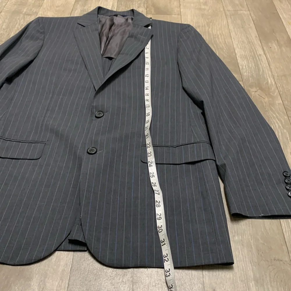 Mens Brooks Brothers Cool Fitzgerald Wool Blend 2 Button Pin Stripe Black Jacket